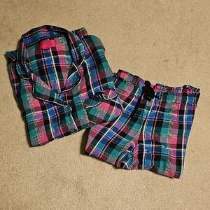 Victoria's Secret Plaid Pajama Set in Pink and Blue